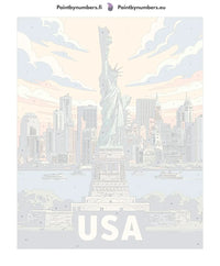 Thumbnail for Numbered canvas - United States Travel Poster 40x50cm