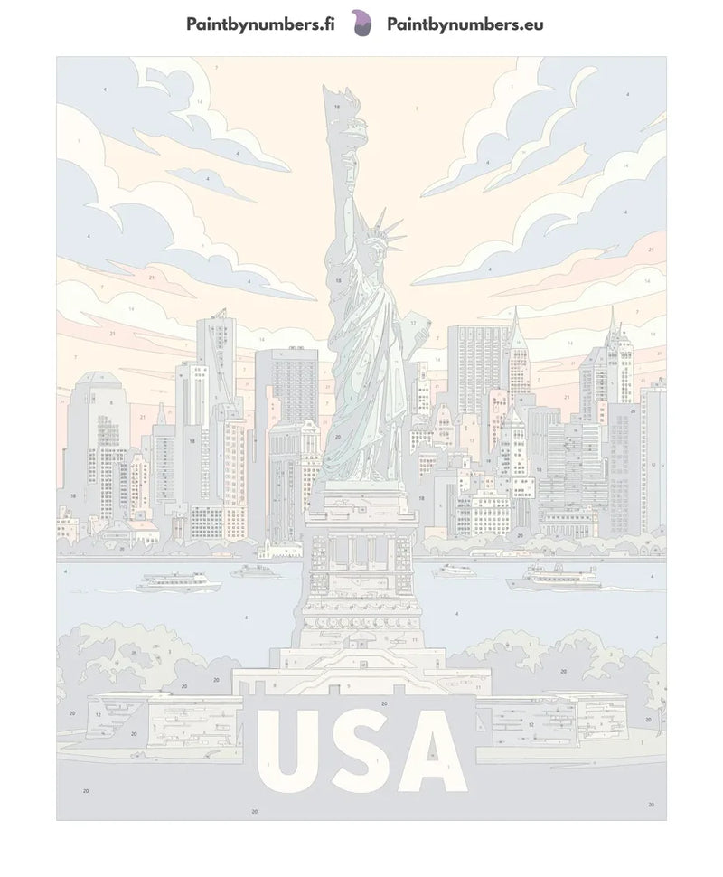 Numbered canvas - United States Travel Poster 40x50cm