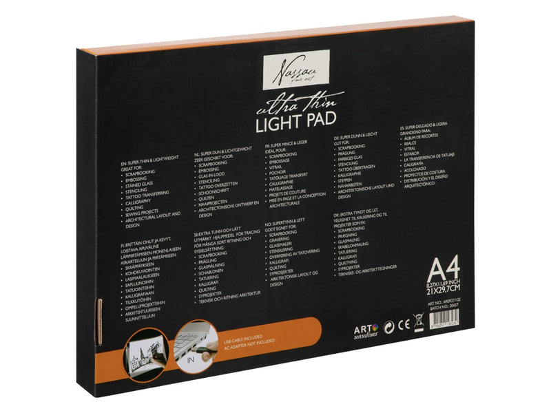 Nassau A4 LED light pad – packaging