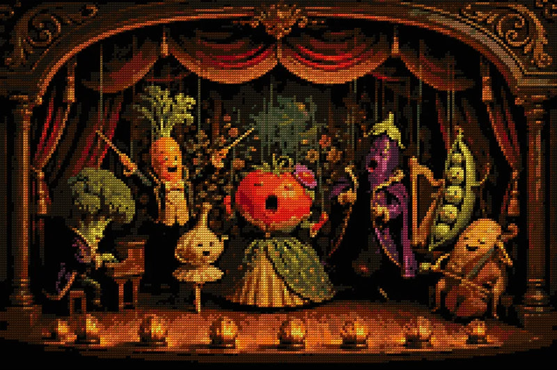 Diamond painting pattern chart - Vegetable Orchestra