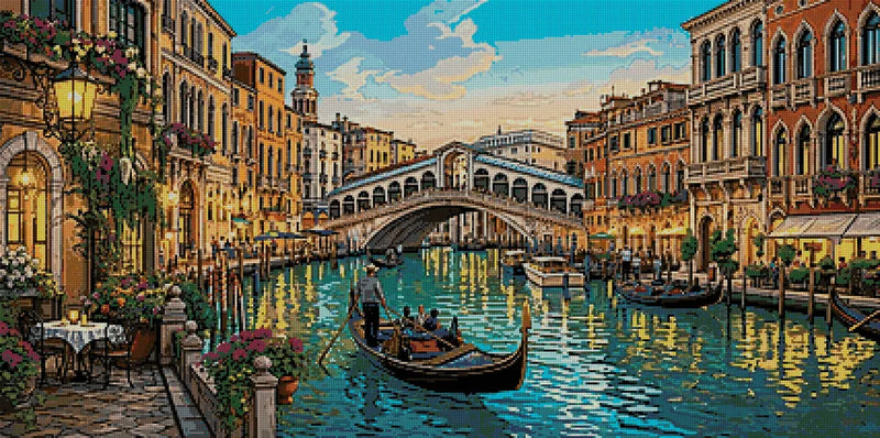Diamond Pattern - Venetian Canal View
