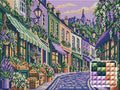Thumbnail for Victoria Street Market Morning, 40x30 cm diamond painting – finished design preview with a close-up of square drills