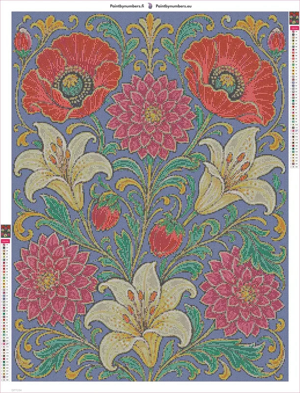 Diamond painting adhesive canvas preview - Victorian Botanical