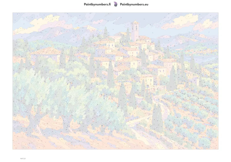 Paint by numbers numbered canvas - Village in the South 60x40cm