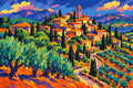 Thumbnail for Italian hill village and olive trees paint by numbers