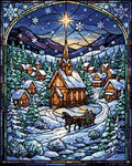 Thumbnail for Diamond painting pattern chart - Village Winter Night