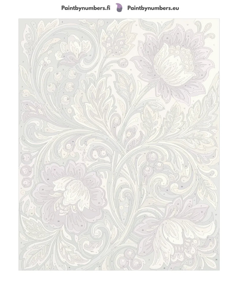 Numbered canvas - Vintage Floral Pattern 40x50cm