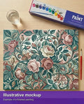 Thumbnail for Illustration of the completed paint by numbers - Vintage Roses and Leaves 50x40cm