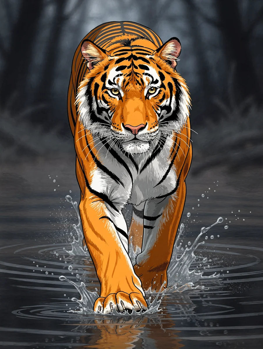 Diamond Painting Water Tiger