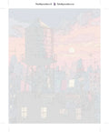 Thumbnail for Paint by numbers numbered canvas - Water Tower at Sunset 40x50cm