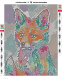 Thumbnail for Watercolor Fox diamond painting adhesive canvas 30x40cm