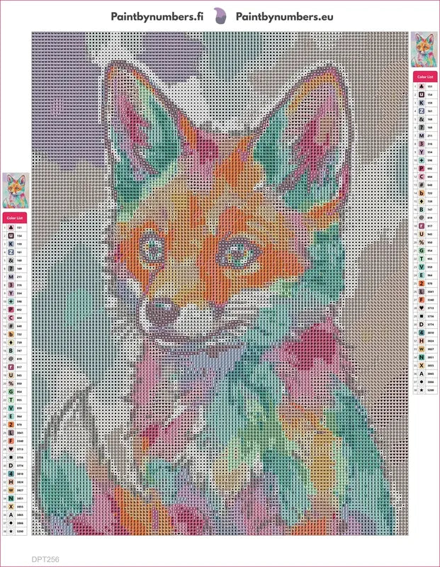 Watercolor Fox diamond painting adhesive canvas 30x40cm