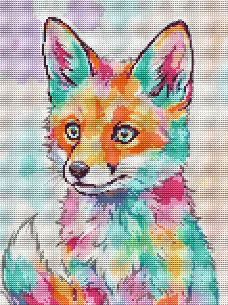 Diamond Pattern - Watercolor Fox