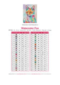 Thumbnail for Watercolor Fox diamond painting color chart – 38 DMC colors