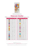 Thumbnail for Watercolor Giraffes diamond painting color chart – 32 DMC colors