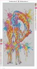 Thumbnail for Watercolor Giraffes diamond painting adhesive canvas 30x60cm