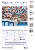 Thumbnail for Paint color chart and instructions - Waxwings at a Gothenburg Tram Stop 40x30cm