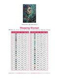 Thumbnail for DMC color chart for Weeping Woman diamond painting - 38 colors