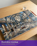 Thumbnail for Finished paint by numbers mockup - Whale Skeleton in Museum 70x40cm