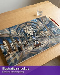 Thumbnail for Finished paint by numbers mockup - Whale Skeleton in Museum 70x40cm