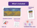 Thumbnail for Wheatfield With Crows 60x30cm diamond painting kit contents: adhesive canvas, color chart, tools and diamond bags