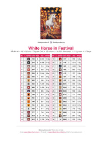 Thumbnail for White Horse in Festival diamond painting color chart – 36 DMC colors