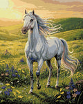 Miniatyrbild: Diamantmönster för White Horse in Meadow