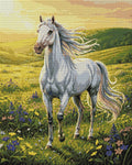 Thumbnail for Diamond Pattern - White Horse in Meadow