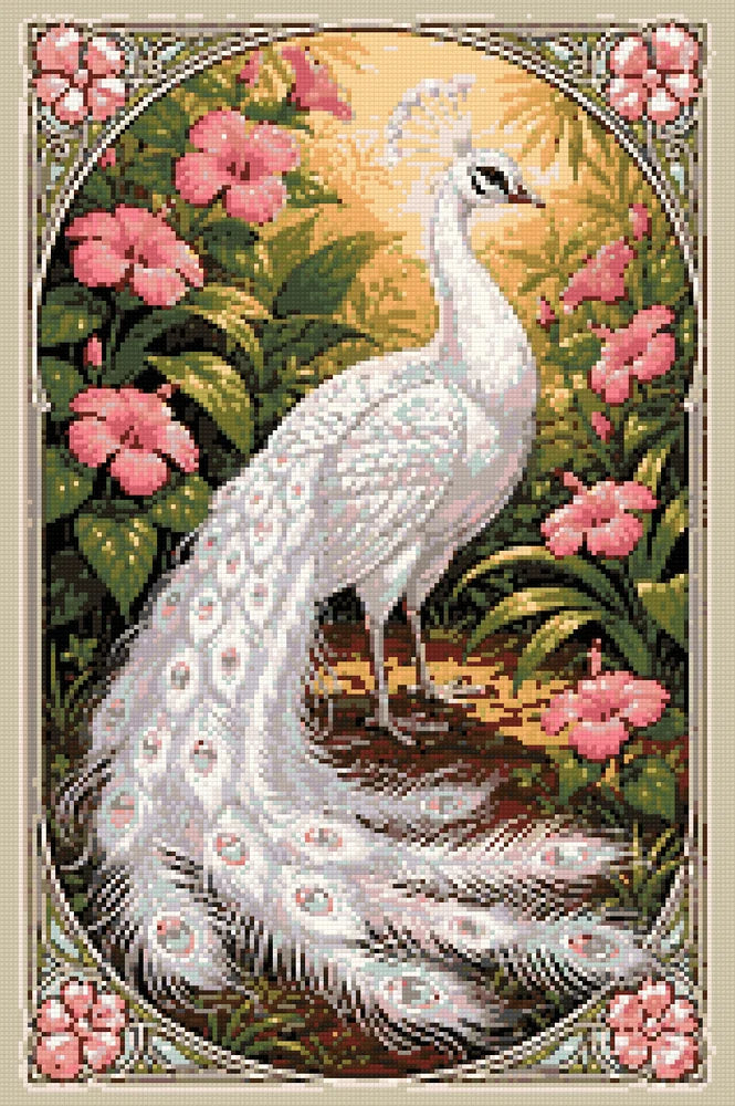 Diamond Pattern - White Peacock Frame