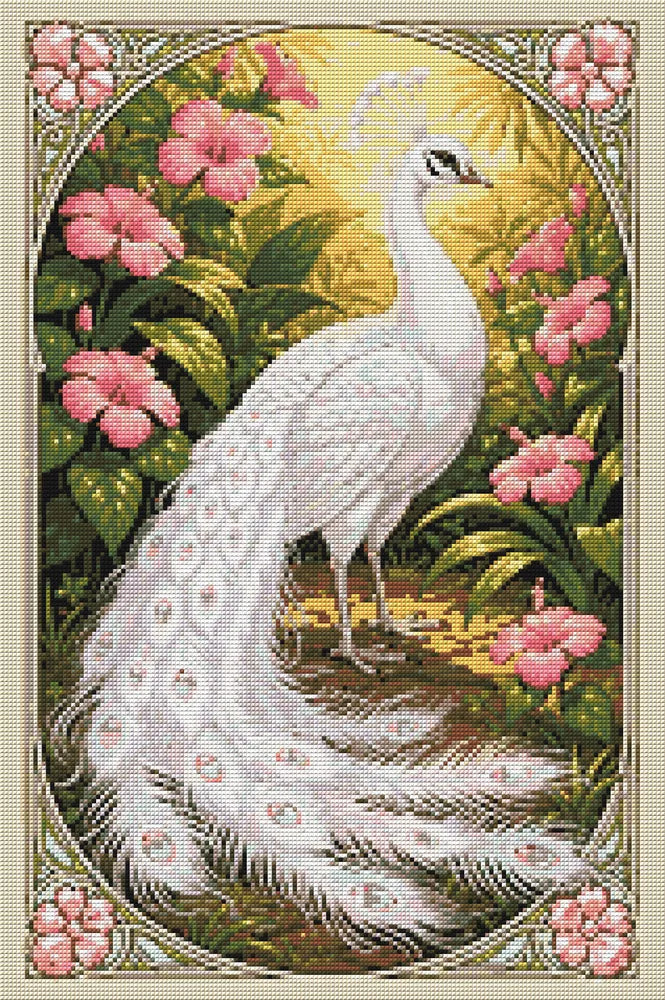 Diamond Pattern - White Peacock Frame