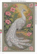 Thumbnail for White Peacock Frame diamond painting adhesive canvas 40x60cm