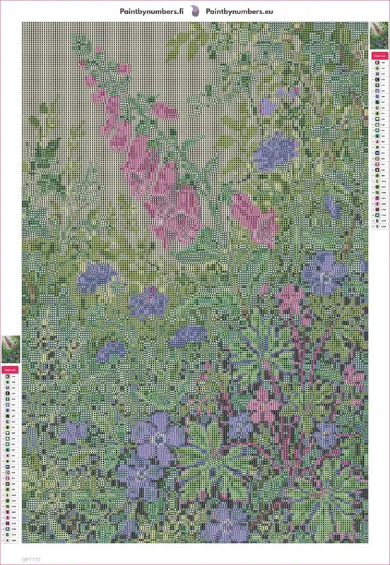 Diamond painting adhesive canvas preview - Wildflower Garden Harmony