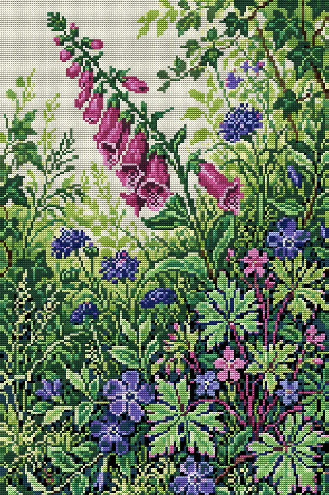 Wildflower Garden Harmony, 40x60 cm diamond painting – full design preview without the close-up inset