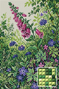 Thumbnail for Wildflower Garden Harmony, 40x60 cm diamond painting – finished design preview with a close-up of square drills