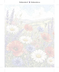 Thumbnail for Paint by numbers numbered canvas - Wildflowers and Hills Landscape 40x50cm