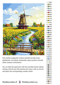 Thumbnail for Paint color chart and instructions - Windmill and Sunflower Field 40x50cm
