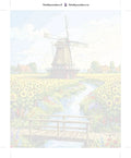 Thumbnail for Paint by numbers numbered canvas - Windmill and Sunflower Field 40x50cm