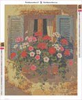 Thumbnail for Window Box Blooms diamond painting adhesive canvas 40x50cm