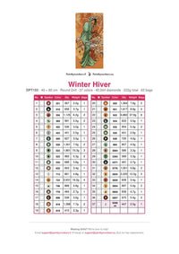 Thumbnail for Winter Hiver diamond painting color chart – 37 DMC colors