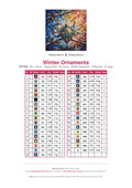 Thumbnail for Winter Ornaments diamond painting color chart – 35 DMC colors