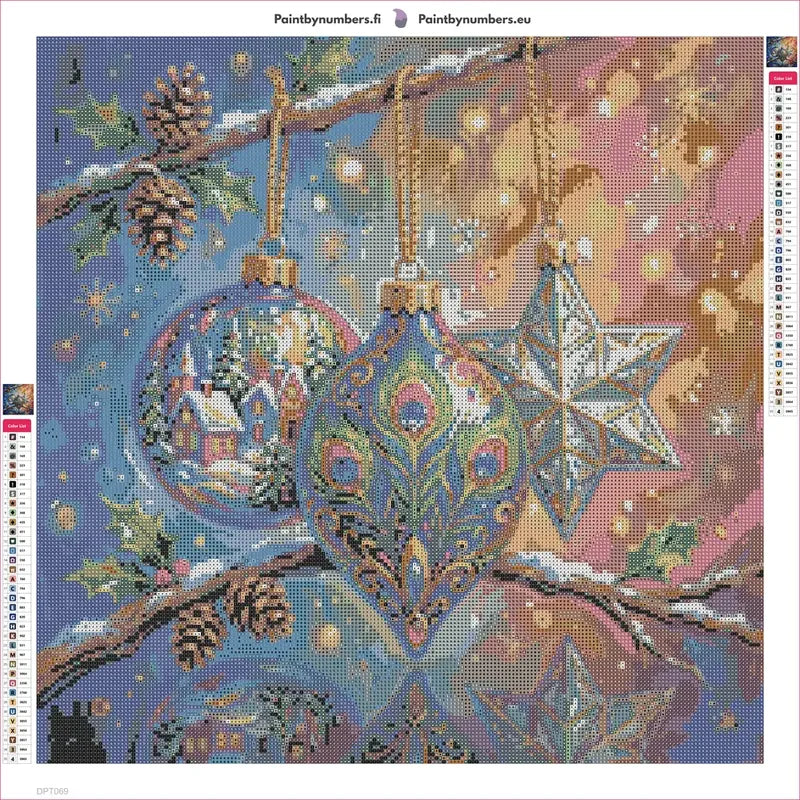 Winter Ornaments diamond painting adhesive canvas 50x50cm