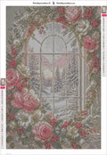 Thumbnail for Diamond painting adhesive canvas preview - Winter Window
