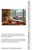 Thumbnail for Paint color chart and instructions - Winter Window Tea Scene 60x40cm