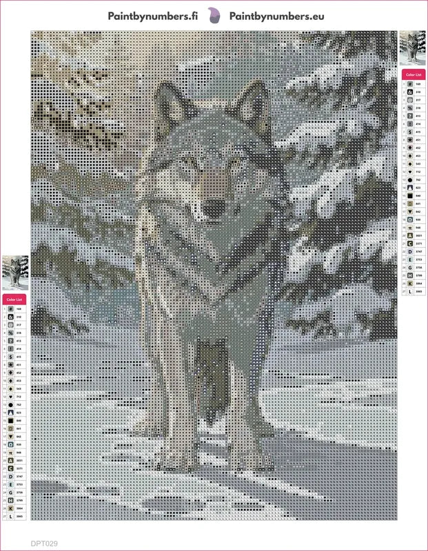 Winter Wolf diamond painting adhesive canvas 30x40cm