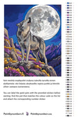 Thumbnail for Paint color chart and instructions - Wolf Howling at Moon 40x50cm