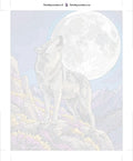 Thumbnail for Paint by numbers numbered canvas - Wolf Howling at Moon 40x50cm