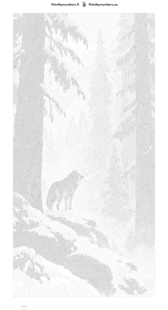 Paint by numbers numbered canvas - Wolf in the Ink Forest 40x80cm