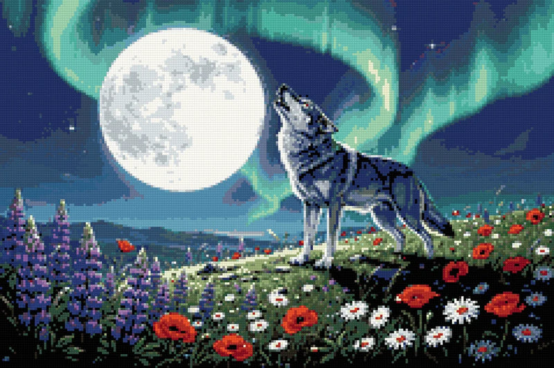 Diamantmönster för Wolf Under the Moon