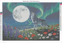 Thumbnail for Wolf Under the Moon diamond painting adhesive canvas 60x40cm