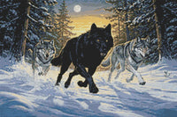 Thumbnail for Wolf pack diamond painting preview – finished diamond work